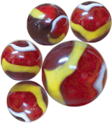 Billes Assorties DRAGONS 2/42mm - Earth - Fire - Water - Wind - 18 Filets